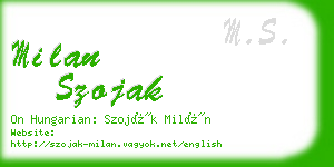 milan szojak business card